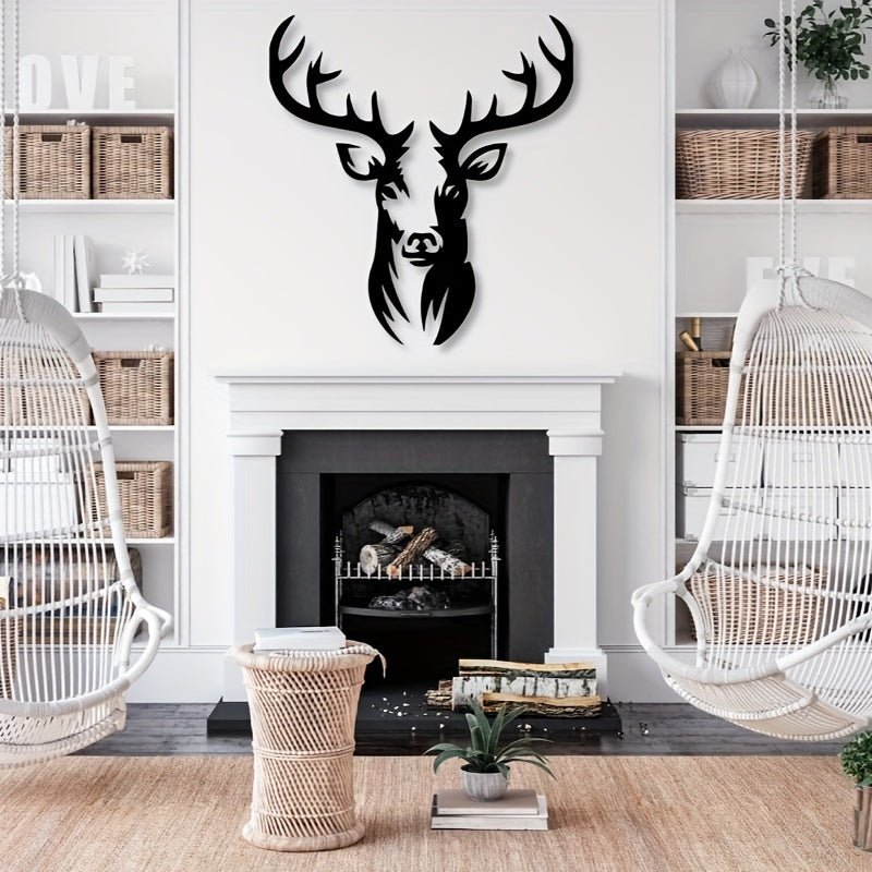 Rustic Metal Deer Head Wall Sculpture