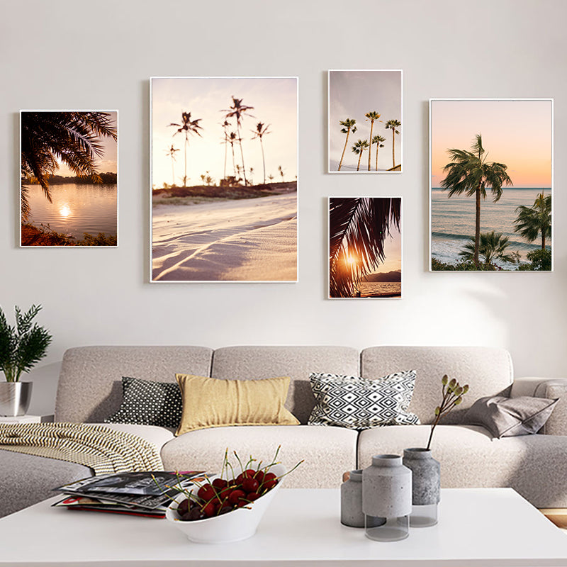 Coastal Sunrise Nature Landscape Wall Poster Canvas Art Painting