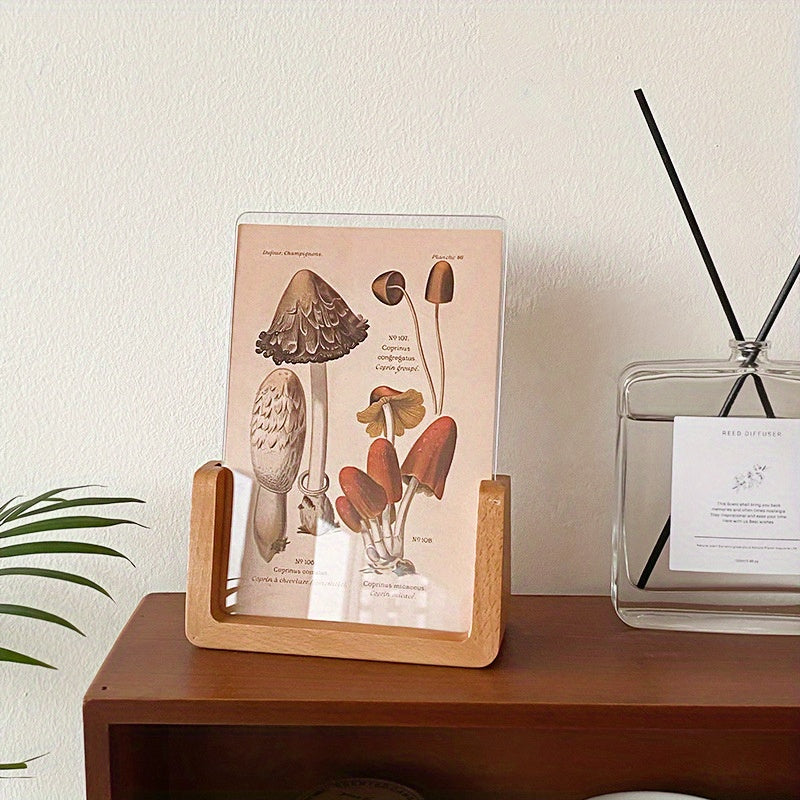 Chic U-Shaped Acrylic & Solid Wood Photo Frame