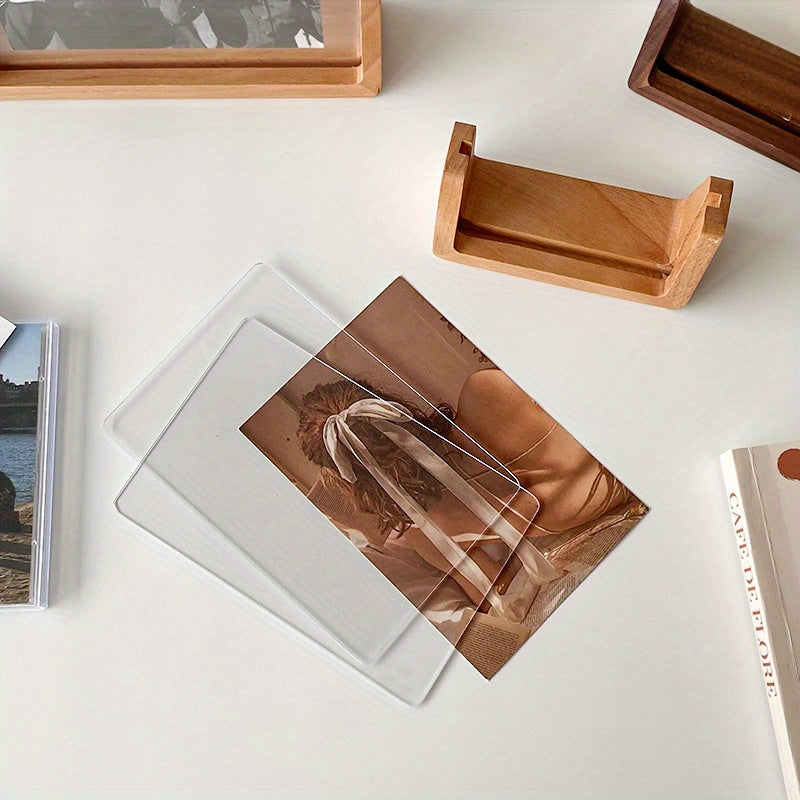 Chic U-Shaped Acrylic & Solid Wood Photo Frame