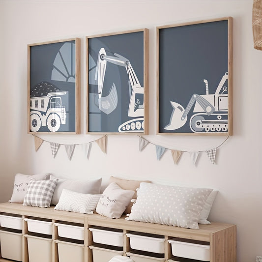 Construction Vehicle Canvas Print Wall Art