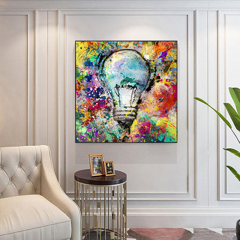 Electric Bulb Graffiti Canvas Print - HD Spray Painting