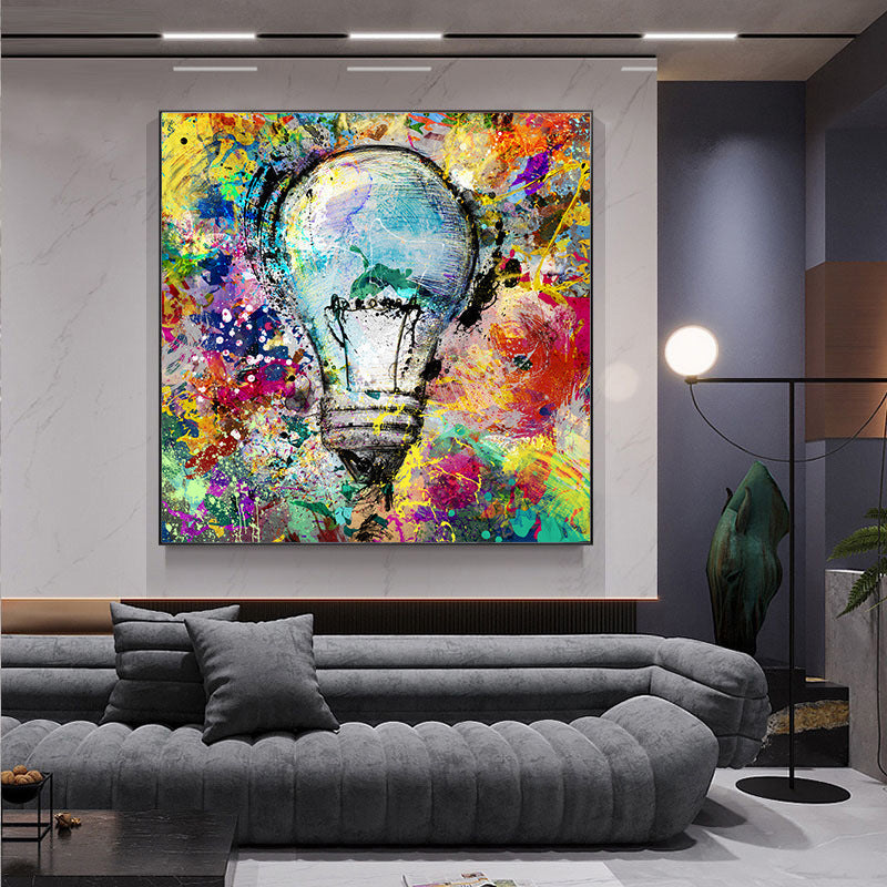 Electric Bulb Graffiti Canvas Print - HD Spray Painting