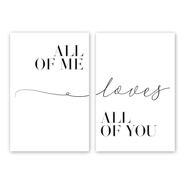 Black And White Inspirational Love Quotes Poster Living Room Decoration Painting