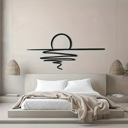 Modern Minimalist Black Metal Wall Art -