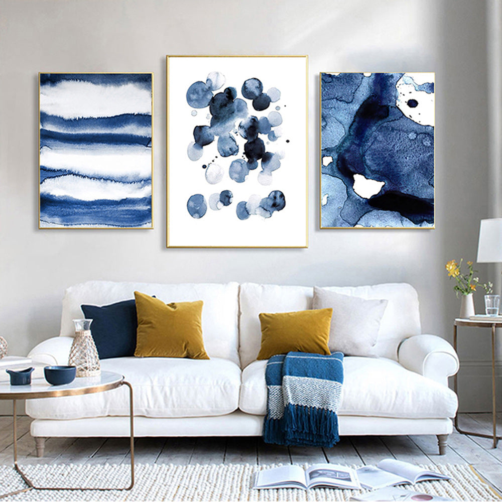 Abstract Pattern Blue Spot Sofa Background Wall Decorative Painting