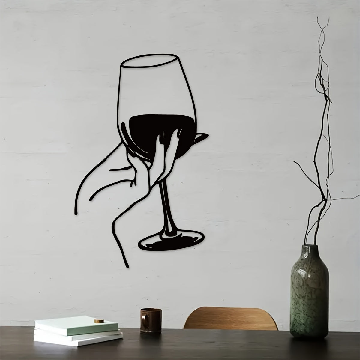 Wine Lover Lady Hand Metal Wall Decor