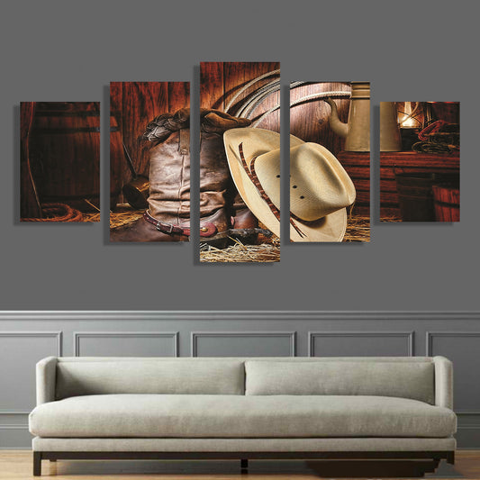 Vintage American Western Cowboy Canvas Painting Poster