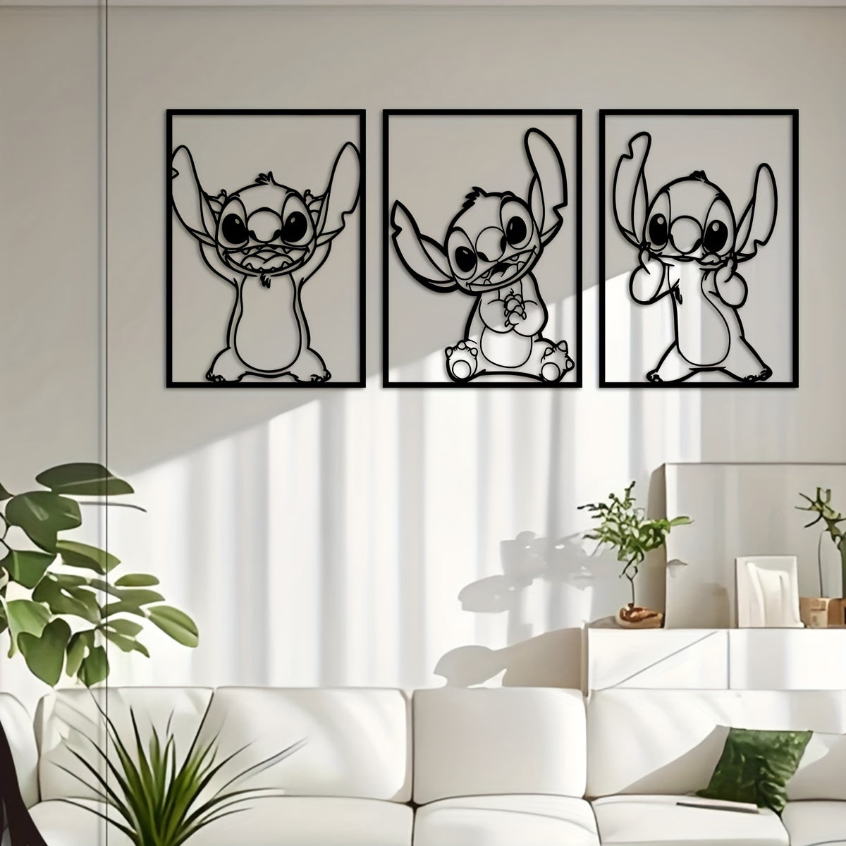 Set Cute Stitch Metal Wall Art