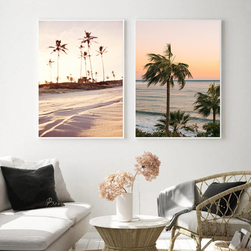 Coastal Sunrise Nature Landscape Wall Poster Canvas Art Painting