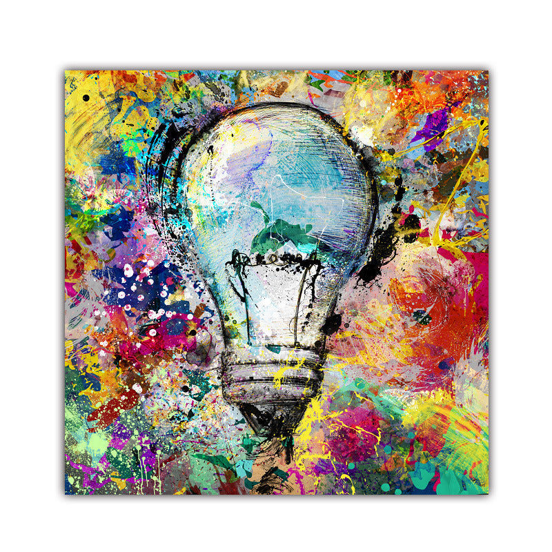 Electric Bulb Graffiti Canvas Print - HD Spray Painting