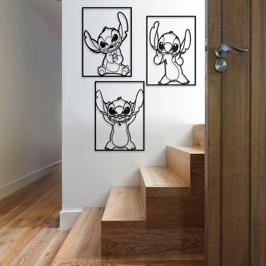 Set Cute Stitch Metal Wall Art