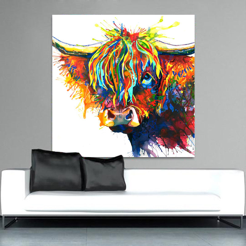 Animal Watercolor Canvas Poster Living Room Wall Picture