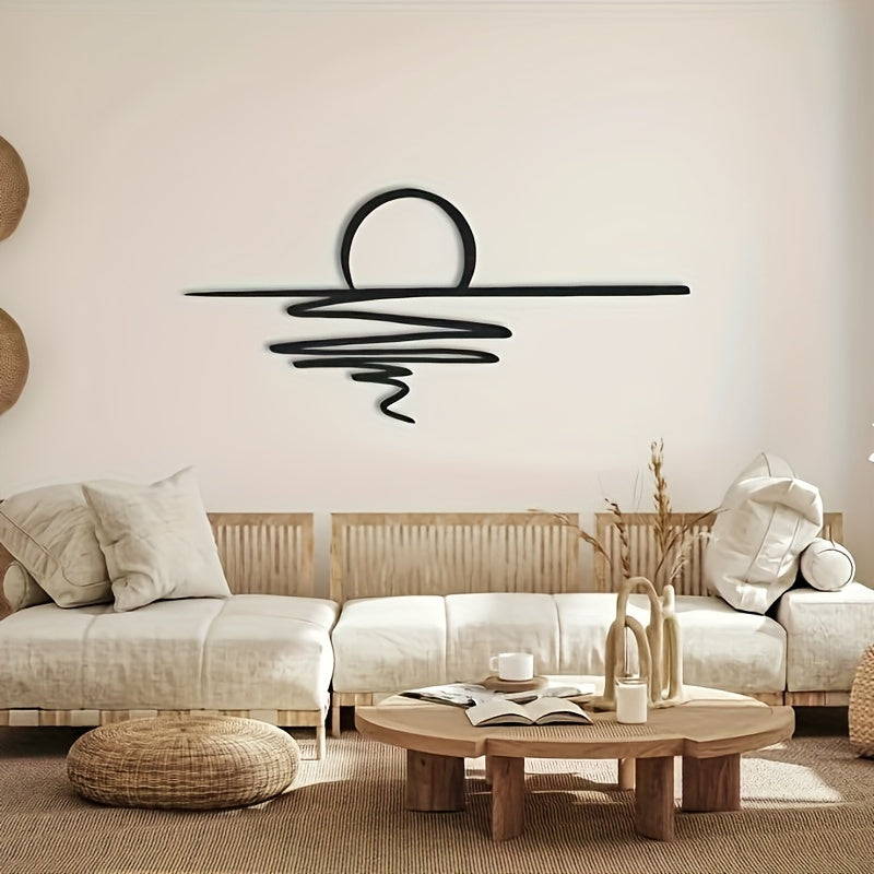 Modern Minimalist Black Metal Wall Art -