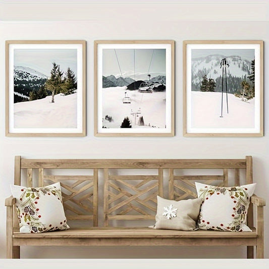 Winter Chalet Ski Lift Canvas