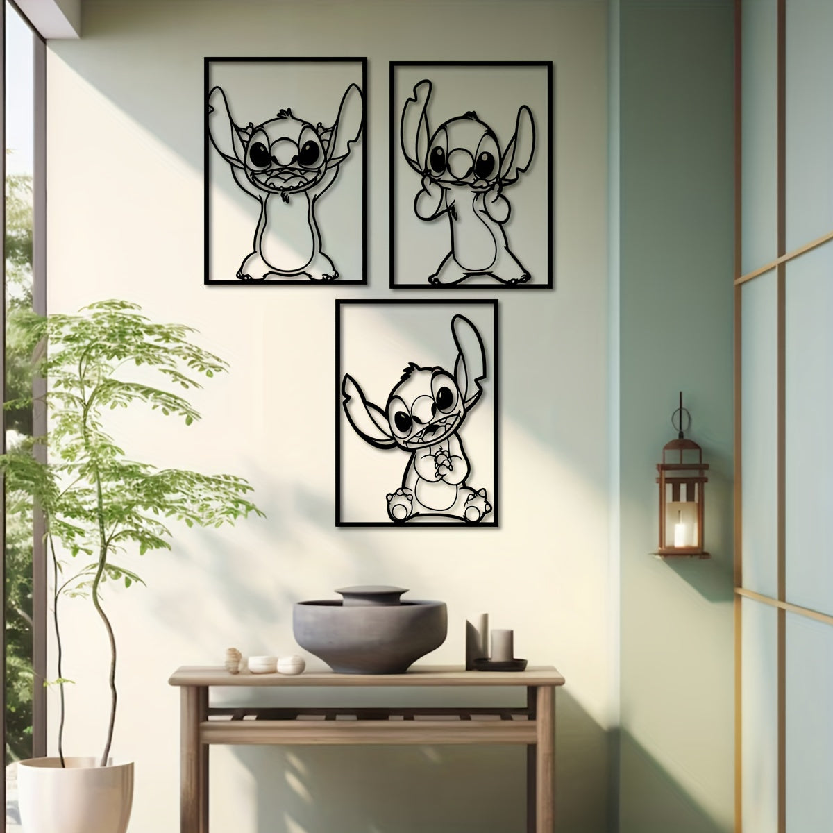 Set Cute Stitch Metal Wall Art