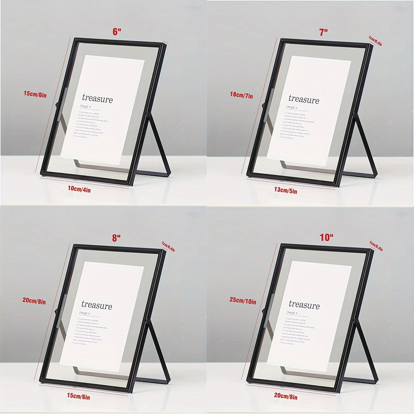 Retro Style Black Metal Photo Frame Stand