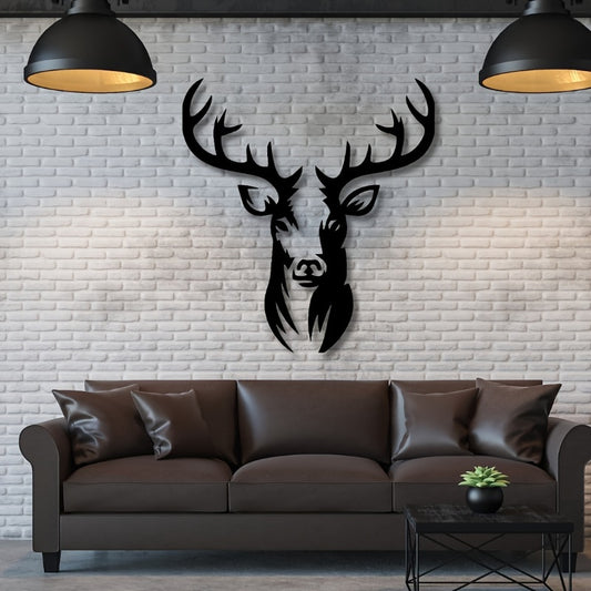 Rustic Metal Deer Head Wall Sculpture