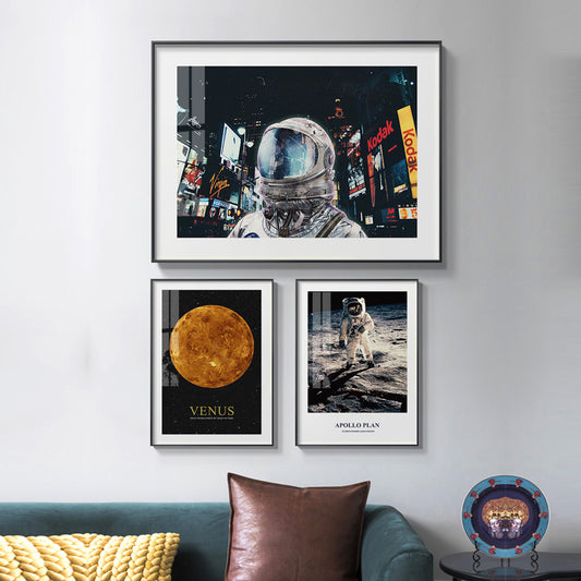 Astronaut Moon Mars Print Fashion Poster Canvas Painting