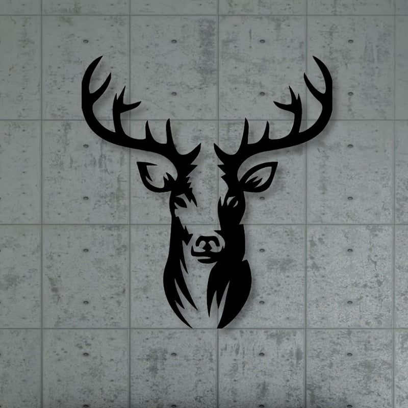 Rustic Metal Deer Head Wall Sculpture