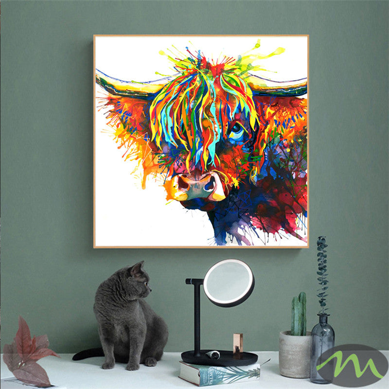 Animal Watercolor Canvas Poster Living Room Wall Picture